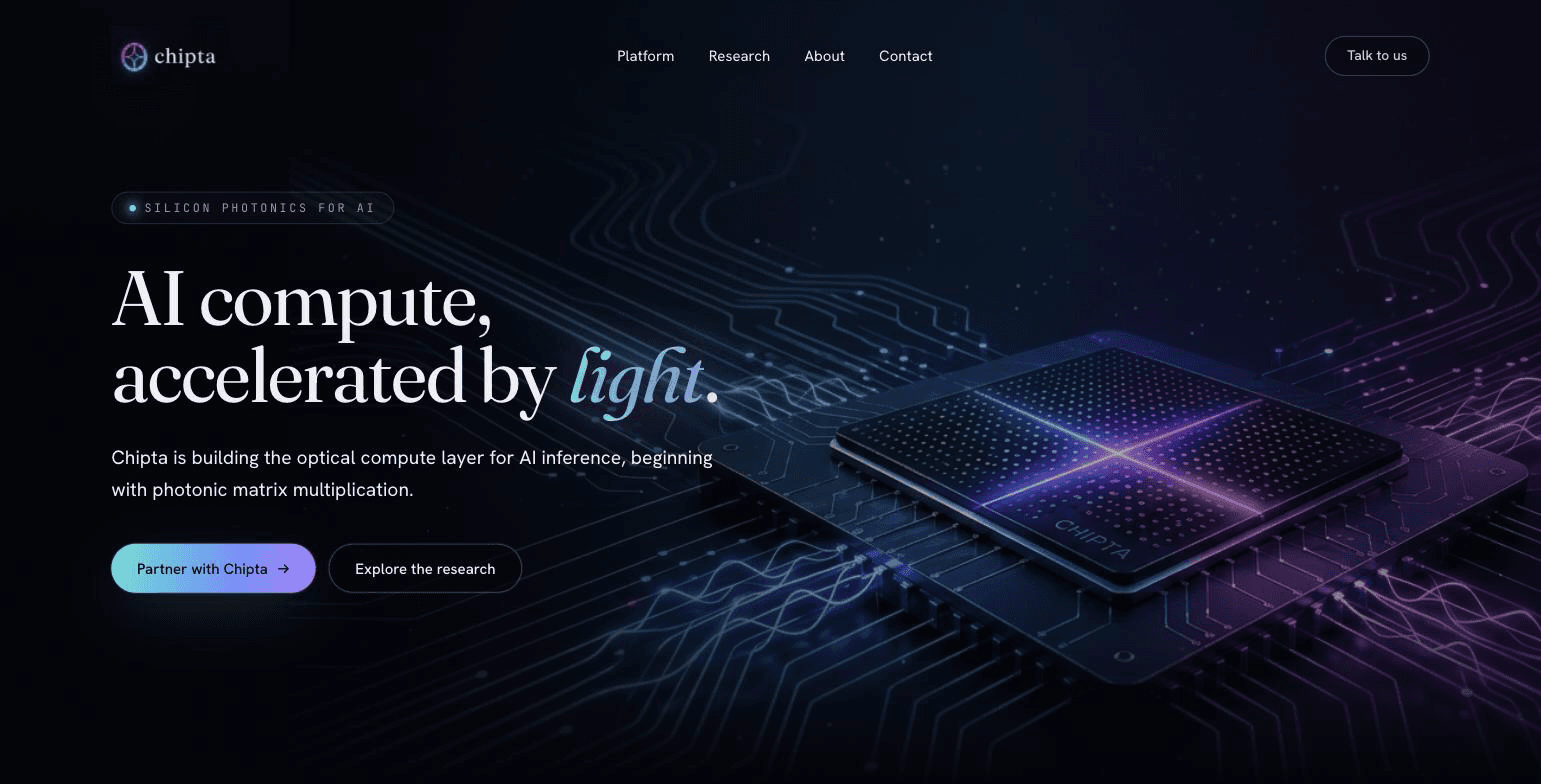 Chipta.ai — Silicon photonics for AI compute