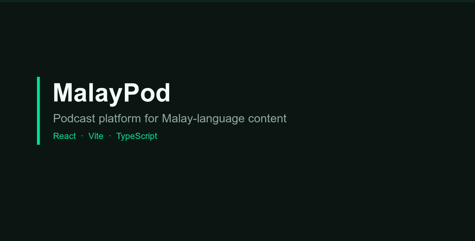 MalayPod — Podcast platform for Malay-language content